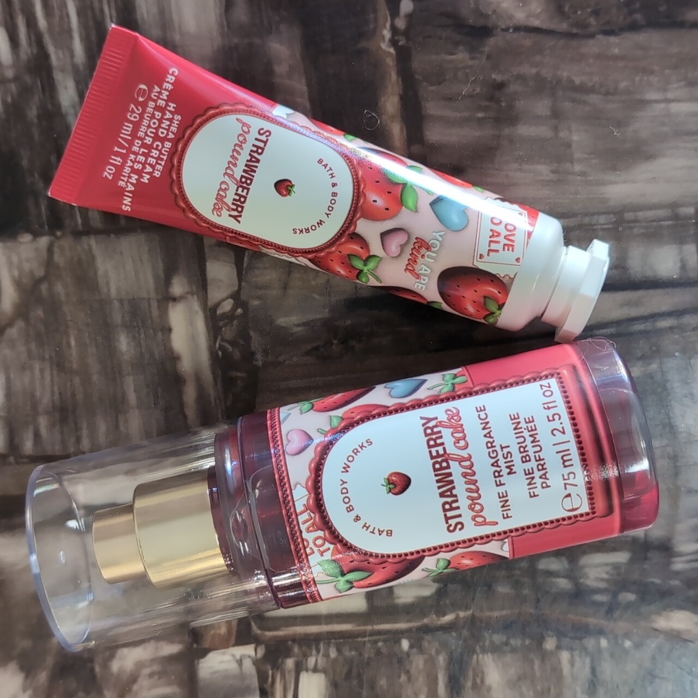 Bath & Body Works ๐ Strawberry Pound Cake Hand Cream & Travel Size Mist Set - Picture 2 of 4